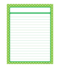 Teacher Created Resources Lime Polka Dots Lined Chart 6pk