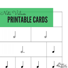 Printable Note Values Cards Music Notes Printable Cards