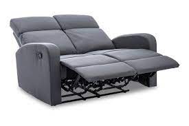 cadiz 2 seater recliner dark grey pu