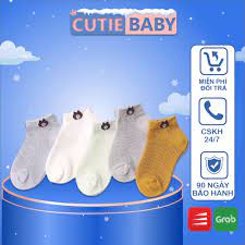 Set 5 tất vớ chân cho bé sơ sinh, bé trai, bé gái - Tất lưới cho bé từ 3  tháng đến 3 tuổi - Tất em bé thuê hình gấu - Tất