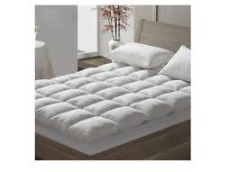 Feather toppers, also known as featherbed mattress toppers are composed of feathers from the wings and underside plumage of duck or goose and usually feature a cover made of 100% cotton. Hazlo Duck Feather Mattress Topper Queen White Raines Africa