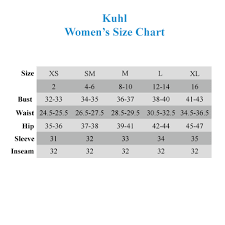 69 Unique Kuhl Clothing Size Chart