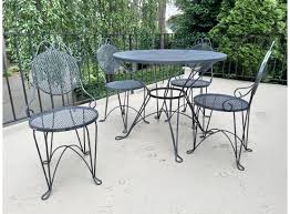 Black Wrought Iron Round Outdoor Table