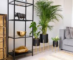 Set 2 Large Metal Black Planters With