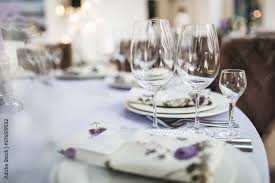 Wine Glasses On The Decorated Table For
