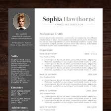 Professional Resume Template With Photo Modern Cv Word