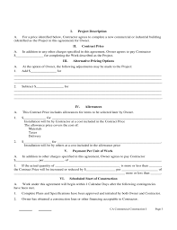 Construction Contract Form California Free Download