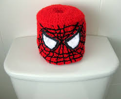 Crocheted Spiderman Toilet Roll Cover