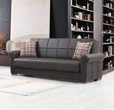 Silva Brown Pu Leatherette Sofa Bed By