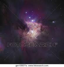 The Center Of The Orion Nebula The Trapezium Cluster Stock
