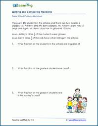 Grade 4 Writing And Comparing Fractions