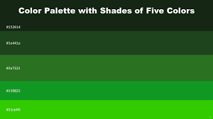 color palette with five shade hunter