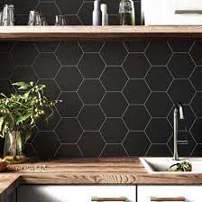 hexagon black 17 5x20cm from tile