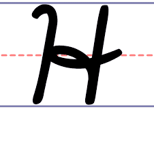 how to write a cursive uppercase h