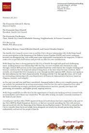 wells fargo sends new letter to city