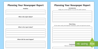 Newspaper Report Planning Templates Newspaper Report