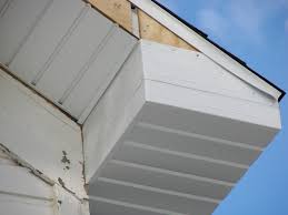You will need some understanding of vinyl siding, material and trim to apply the under soffit (both flat overhang roof / porch, and sloped overhang). Aluminum Soffit Fascia Installation Hicksville Ohio Metal Siding Installation Vinyl Soffit Installing Siding