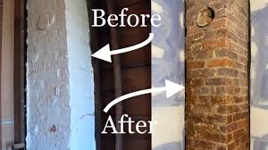 remove paint from brick fireplace