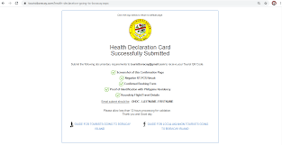 Travel & health declaration form. Guide For Tourists Going To Boracay Island The Official Website Of Aklan Province