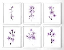 Printable Purple Watercolor Flowers