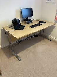 Rectangular cottage oak 5 drawer computer desk with solid wood material. Office Furniture 160cm Light Grey Effect Office Home Wave Desk Ped Unit Left Right 20 Available Office Desks