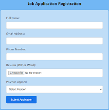 build registration form in html code