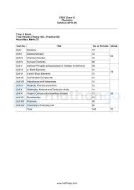 cbse syllabus for cl 12 chemistry