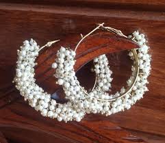 White Beads Earrings Jhumka