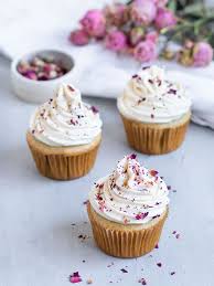 vegan cardamom rose cupcakes