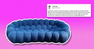 blue couch from tiktok and all those memes