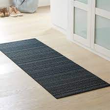 chilewich blue stripe woven floormat 24