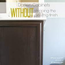 darken cabinets without stripping the