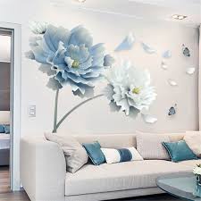 Removable Wall Stickers Blue Flower And