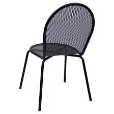 black metal mesh patio chair