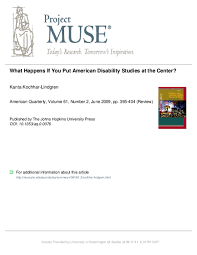 Pdf What Happens If You Put American Disability Studies At