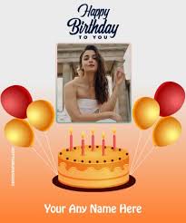 photo frame birthday wishes cake images