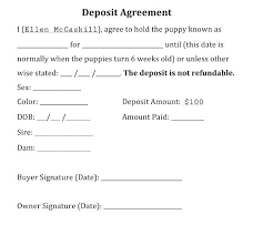 Used Car Sale Agreement Template Deposit Contract Puntogov Co