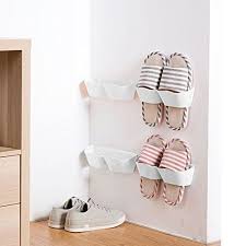 Our shoe rack has multiple uses and is perfect for storing your flip flops, heels, sandals, boots, sneakers, slippers, or accessories. Meoly 4pcs Home Shoes Shelf Plastic Wall Mounted Shoes Ra Https Www Amazon Com Dp B06xsjb Hanging Shoe Storage Wall Mounted Shoe Storage Shoe Storage Rack