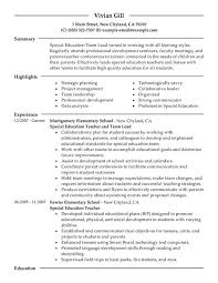 resume objective for a special education teacher resume template    