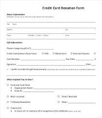 Credit Card Donation Form Template Release Authorization