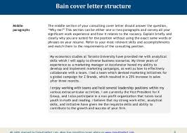 Performance Consultant Cover Letter Bain Cover Letter Sample