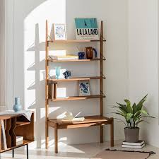 Voet Retro Brown Ladder Book Shelf Rack