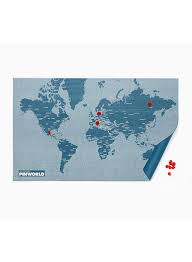 Shop Pin World Wall Map Mini Light Blue Map Online In