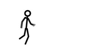 4k stick man running animation with