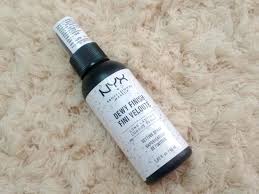nyx dewy finish makeup setting spray review