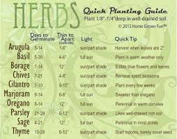 Herb Planting Chart Growing Herbs Indoors Herb Seeds