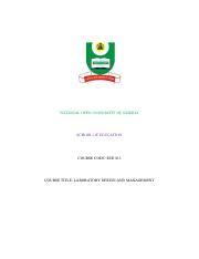 We're happy to inform all students of the national open university of nigeria, that the noun one of the best method, is using the open courseware to get the material and prepare for your national open this will prompt your browser to save the file as pdf. Sed 813 Laboratory Design And Management Pdf National Open University Of Nigeria School Of Education Course Code Sed 813 Course Title Laboratory Course Hero