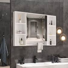 Bathroom Mirrored Cabinet Wall Storage