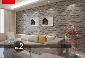 Brick effect wallpaper living room