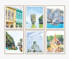 Et Thailand Set Of 6 Digital Wall